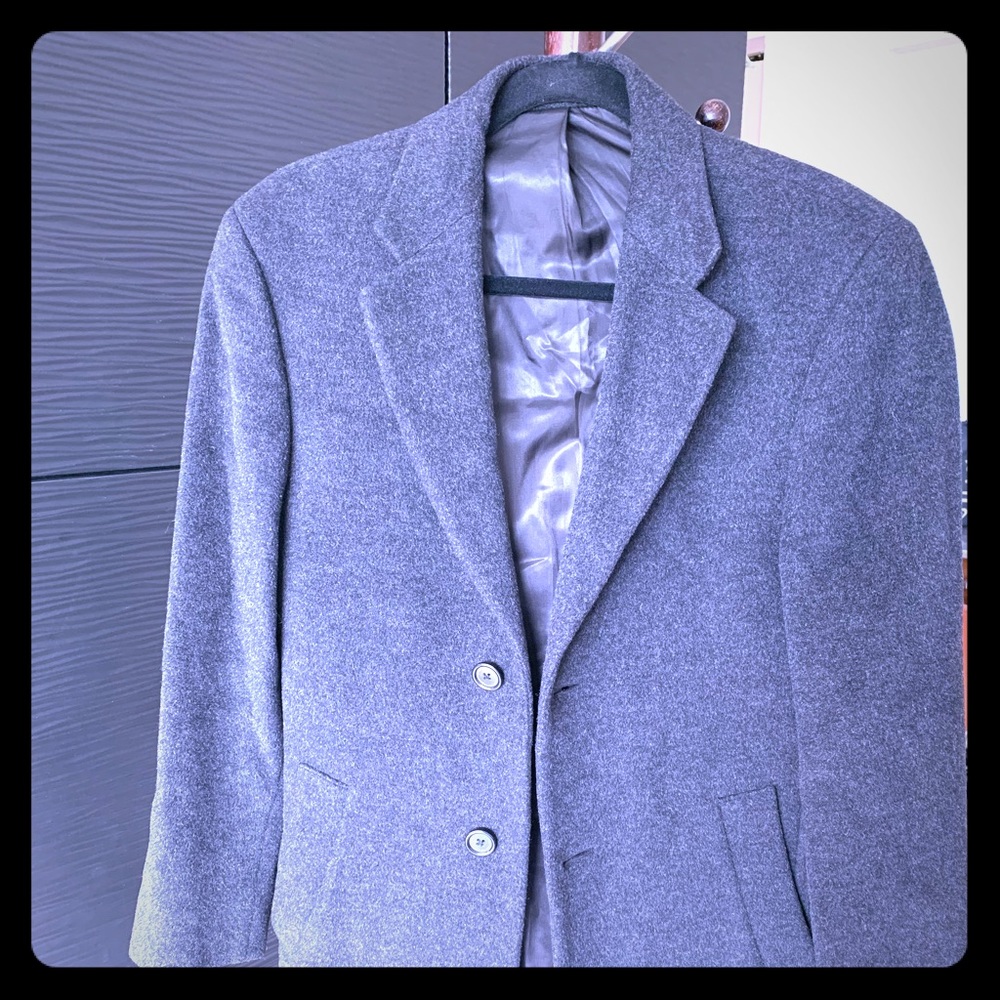 John Varvatos charcoal cashmere wool coat
